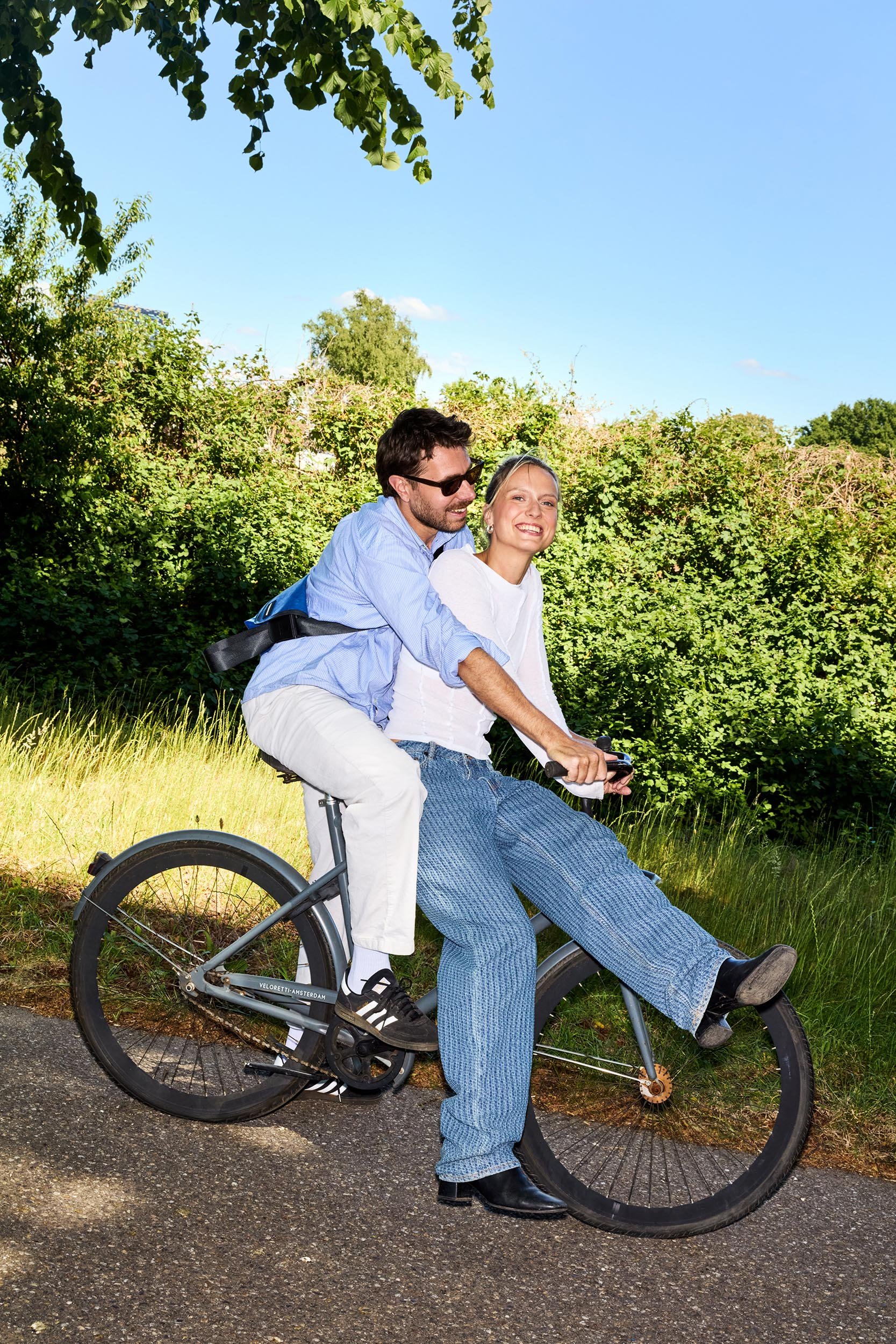 Stel op fiets in Laskwartier